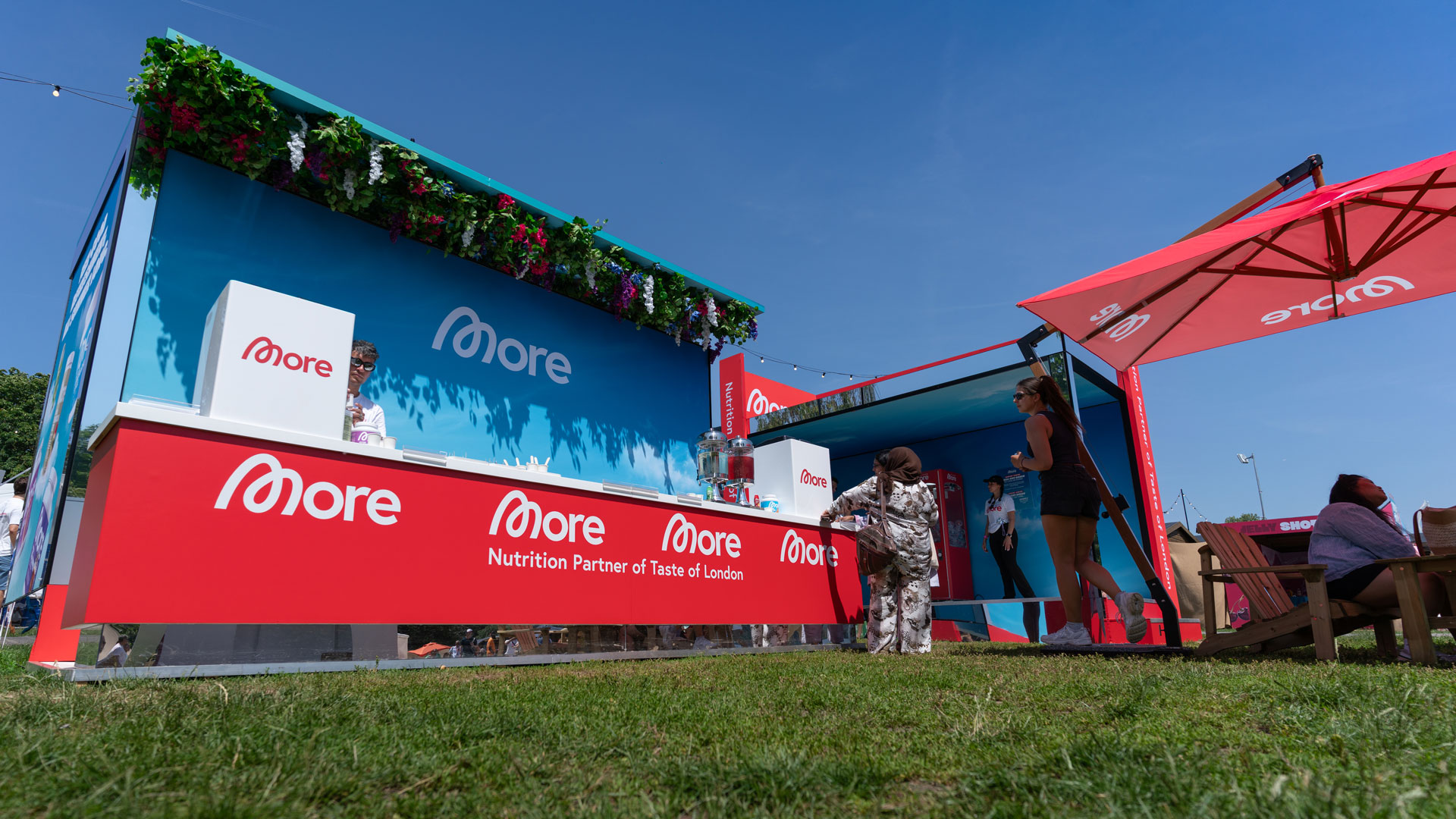 More Nutrition pop-OUT 2.0 outdoor activation at Taste of London designed and delivered by Equinox Group